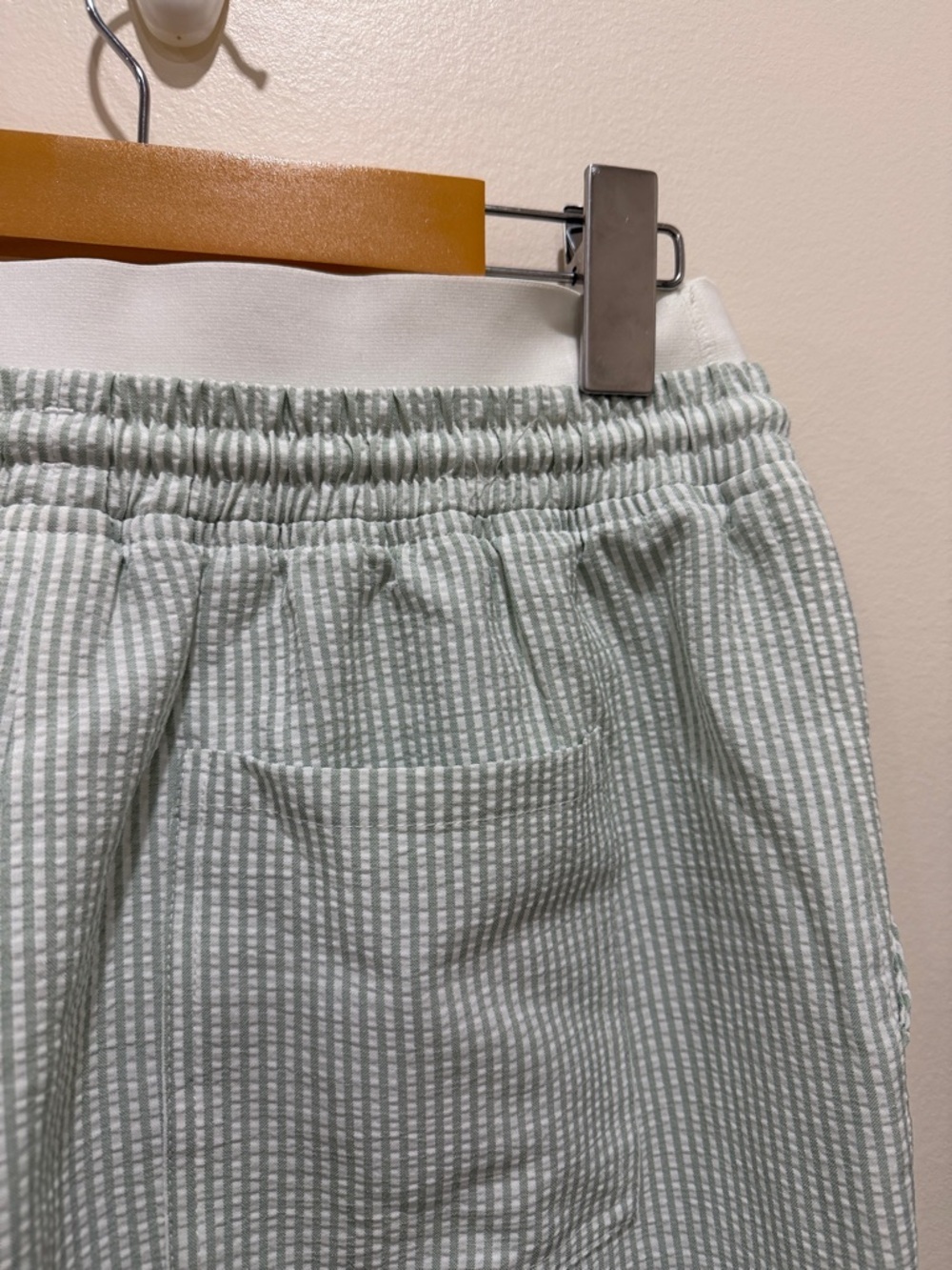 HALARA Mid Rise Double Layer Drawstring Mint Stripe Wide-Leg Ribbed Lounge Pants - Picture 9 of 12